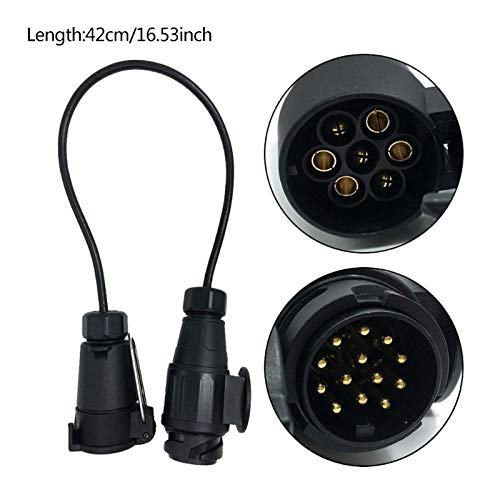 1 Pc 7 Pin to 13 Pin Trailer Adapter Lead Converter with Cable Wiring Connector 12V Plug Socket Vehicle Car Accessories