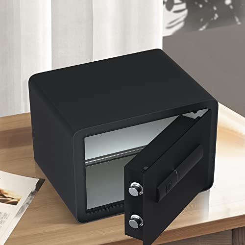 Ytsafeco Biometric Safe Box - 0.9 Cubic Feet Auto-Open Fingerprint Safe With Removable Shelf, Sensor Light, Full Felt Lining - Q345 Alloy Steel Home Safe - Luxury Cabinet Safe For Home Office Storage #TOP6