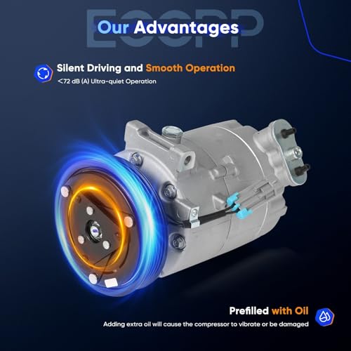 Image of ECCPP AC Compressor Fit for Pontiac Solstice 2.0L 2.4L Fit for Saturn Sky 2.0L 2.4L 2007-2010 Fast Cooling Air Conditioning Compressor