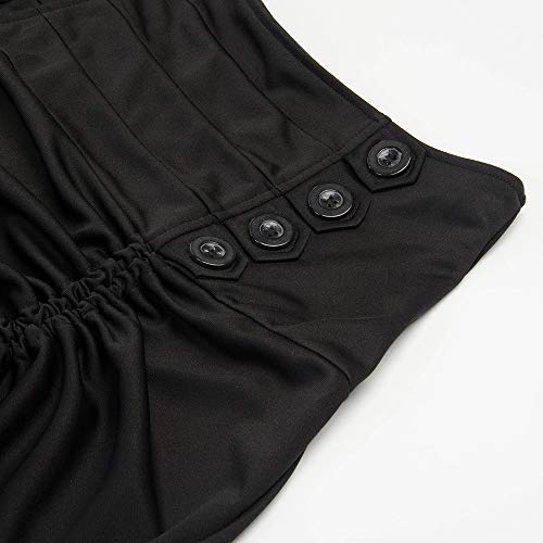 Robe hiver rétro boutons dentelle festive et coupe ajustée manches courtes - 6