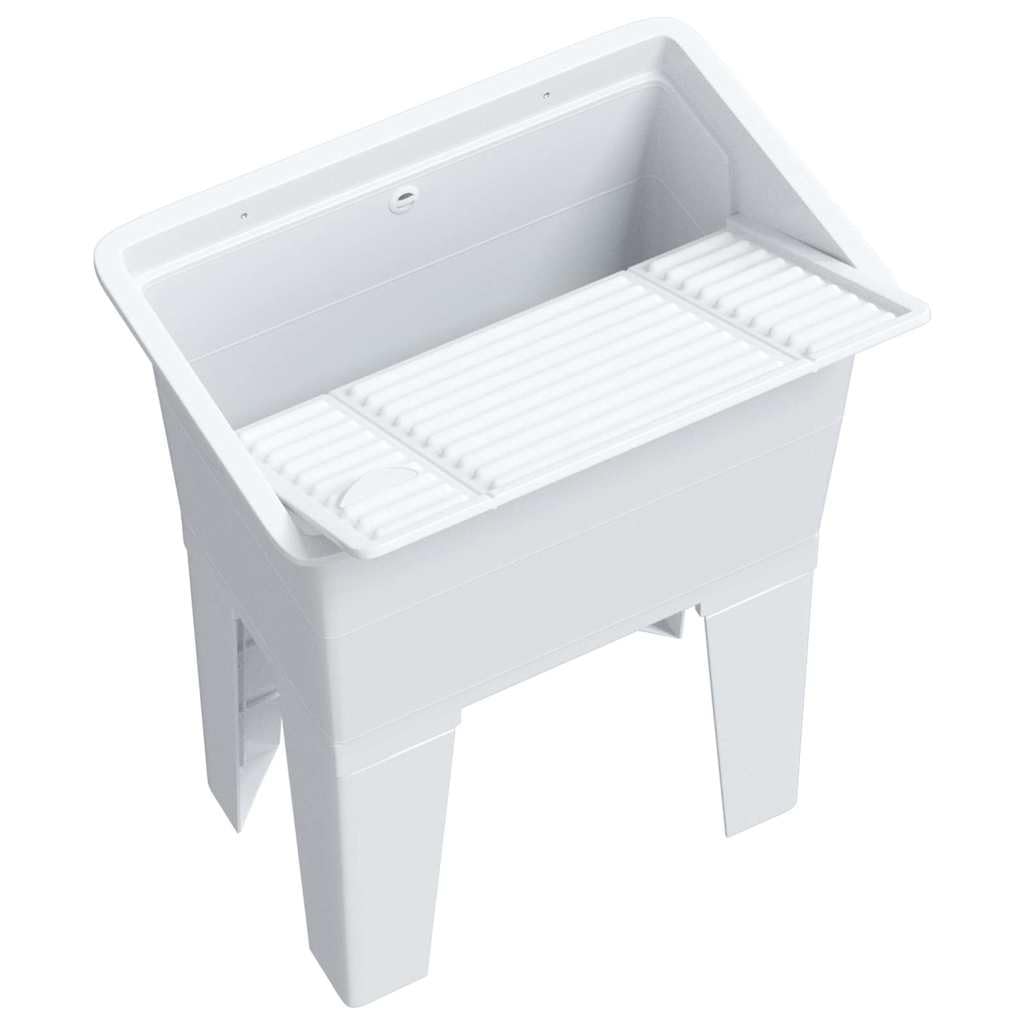 vidaXL Fregadero de lavadero de resina blanco 59x41x75 cm