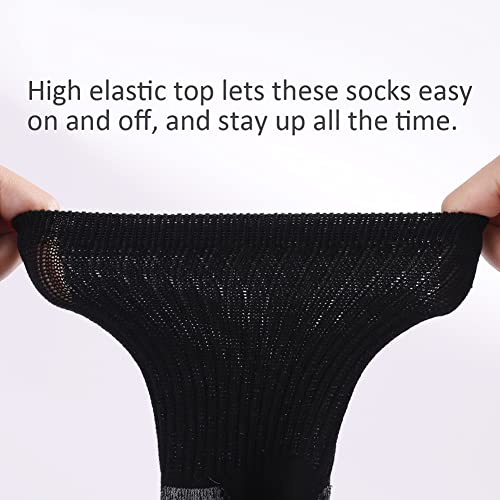 Fitliva Work Socks For Steel Toe Boots Men Size 13-15 Cushioned Cotton Crew Socks 6 Pack Black #TOP3