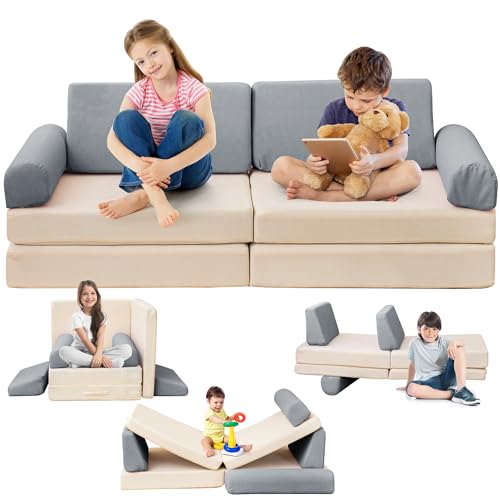 Modular Kids Play Couch with Foam & Corduroy Fabric