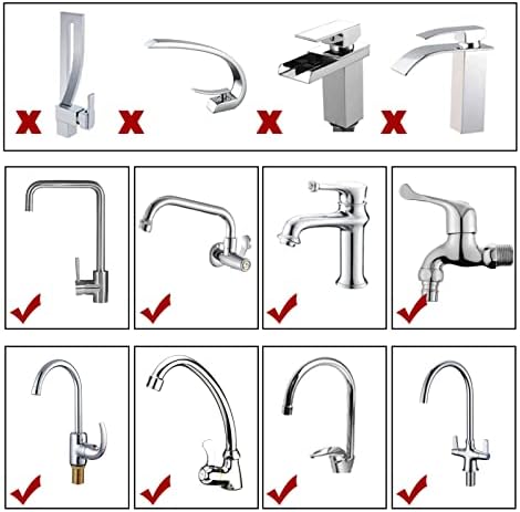 360° Rotating Faucet Water Filter Tap, Uooker 2 Pcs Kitchen Tap Filter with 2 Extra Filter, Hard Water Filter Spray Head Extender, Splash Proof Sink Soft Water Faucet Filter for Home Kitchen Bathroom