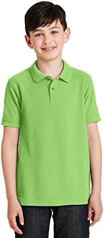 Port Authority Youth Silk Touch Polo, Lime, Medium