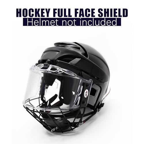 GY PC300 Hockey Helmet Cage & Face Shield Protector Combo Hockey Full Face Shield Adult Hockey Face Shield Senior, Anti-Scratch/Anti-Fog (Clear)