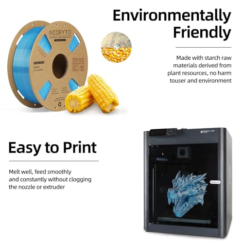 Image of Dual Color Silk PLA 3D Printer Filament 1.75mm,Dual Color 2-in-1 Silver-Blue Silk Filament 1KG Spool (2.2lbs) Dimensional Accuracy Probability + /- 0.02mm Fit Most FDM 3D Printers, Blue-Silver