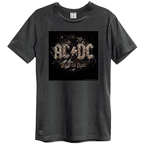 Amplified ACDC Rock Or Bust Cover Top de Sport, Noir/imprimé, M Homme