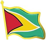 Guyana Flag Lapel Pin - Enamel Metal National Badge | World Travel Souvenir Gifts for Men & Women | Country Flag Patriotic Brooch Bulk Pack of Pins for Hat, Tie, Clothes, Backpack (1pc)