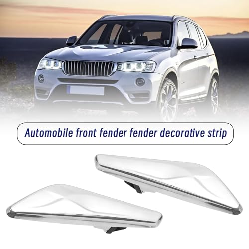 YINETTECH 1 Paar Vordere Kotflügelverkleidung Chrom kompatibel mit BMW X3 F25 X4 F26 2013–2017 51117338570 51117338569 rechts und Links