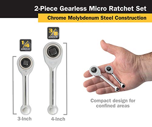 Titan Tools TIT18202 18202 1/4-Inch and 3/8-Inch Drive Gearless Micro Ratchet by Titan - Image 2