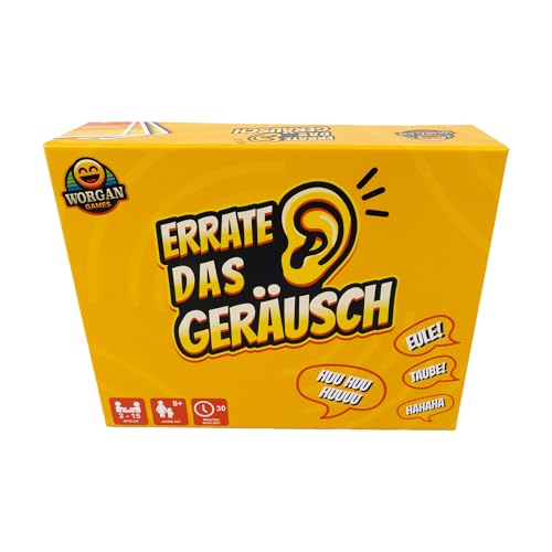 Worgan Games - Worgan Games Errate das Geräusch – Lustiges Partyspiel mit Geräuschimitationen | Spaß für Familie & Freunde | 2-15 Spieler, Ab 8 Jahren | Perfekt für Kinder, Teenager & Erwachsene