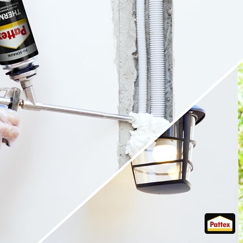 Pattex White Line Pistolenschaum, reinweißer PU Schaum zum Füllen, Dämmen, Ausschäumen und Isolieren, Montageschaum mit hoher Wärme- und Schalldämmung, 1x750ml Dose