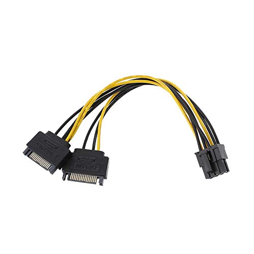 AxGear Câble d'alimentation double SATA vers PCI-E 15 broches SATA vers 8 broches/6 broches
