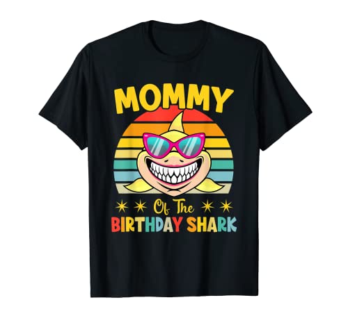 Mommy Of The Shark Birthday Family Matching Birthday Son Maglietta