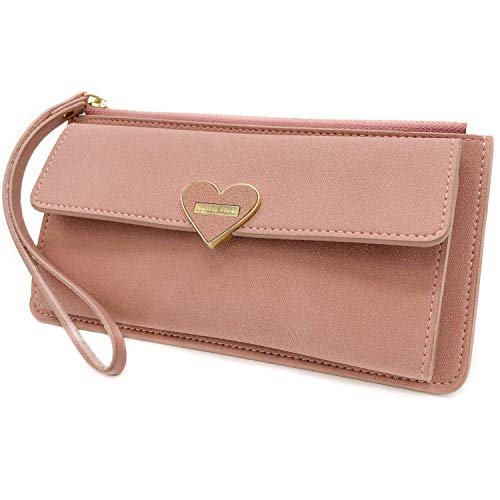 KJENIUS® - Cartera para mujer con protección Rfid – 10 compartimentos para tarjetas de crédito, 2 ranuras para billetes, 1 monedero y para el móvil – Ideas de regalo para mujer elegante