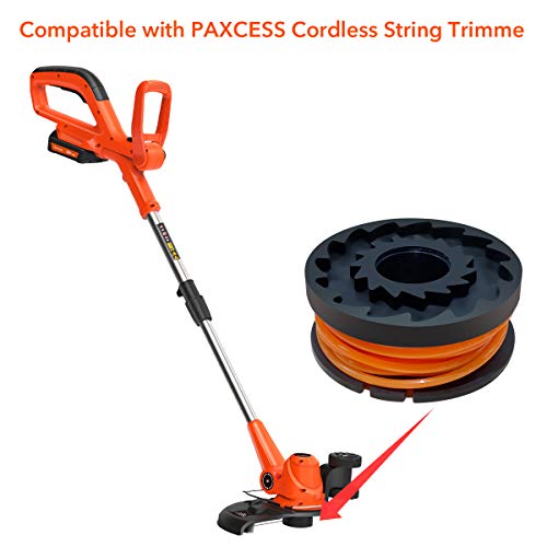 PAXCESS String Trimmer,Weed Eater,Edger Replacement Spool Line, 6 Pack Spool Line&2 Pack Spool Cap Cover Grass String Timmer,Durable&High Efficiency
