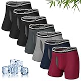 EKQ Boxer Hombre Bambu 7 Piezas Calzones de Hombre Transpirable Ropa Interior Hombre Suave Boxers con Diseño de Apertura...