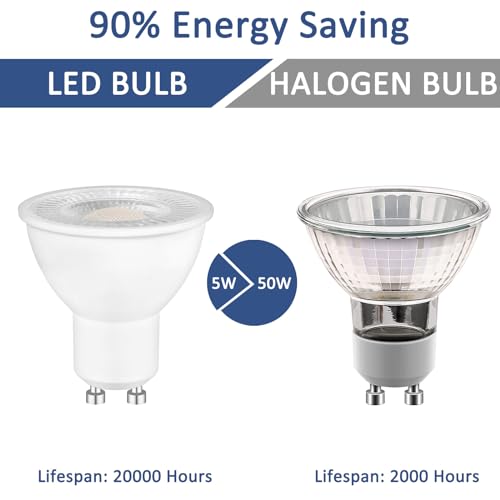 6 Pack GU10 LED Bulbs 5W Reflector Bulb, Warm White 2700K, Equivalent to 50W 35W Halogen Spotlight Bulb, 500LM - Image 3