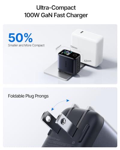100W Baseus PicoGo Pro AH22 3-Port Smart Display USB-C Charger + 2x 3.3' Cables - image 4
