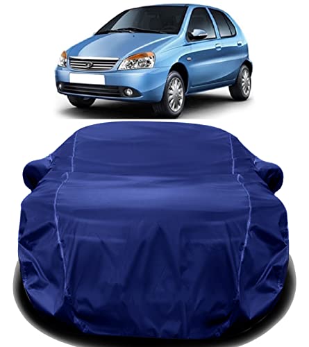 Image of AUCTIMO Tata Indica Car Cover Waterproof with Triple Stitched Fully Elastic Ultra Surface Body Protection (Navy Look)