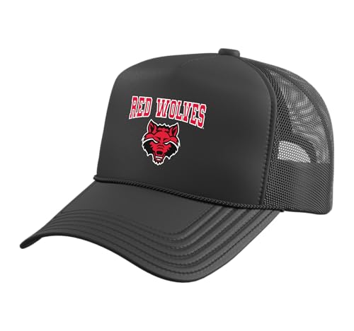 Arkansas State A-State Red Wolves ASTATE09 Trucker Hat with Adjustable Mesh Back, Black