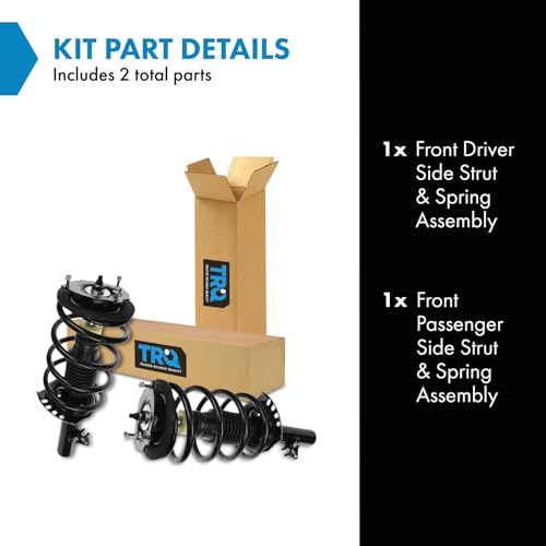 Image of TRQ Front Driver and Passenger Side Strut and Spring Assembly Set Loaded Pre-Assembled Coil Spring Spring Seat Spring Isolator Compatible with 97-02 Lincoln Continental without Air Suspension