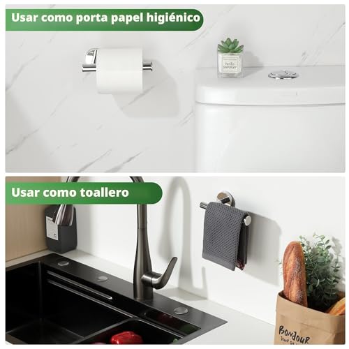 Miniatura 2 de Sayayo Pulido Portarollos Papel Higiénico, Soporte Papel Higienico Montaje Atornillado Porta Rollos De Papel Higienico Portarrollos Baño Acero Inoxidable Para Baño Y Cocina, Egx888-C