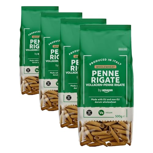 by Amazon Penne Rigate Integral, 500g (Paquete de 4)