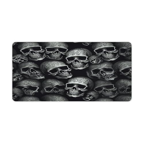 Black Skull Desk Pad impermeable y antideslizante para escritorio