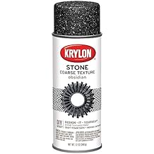 Krylon K18212 Coarse Stone Texture Finish Spray Paint, Obsidian, 12 Ounce