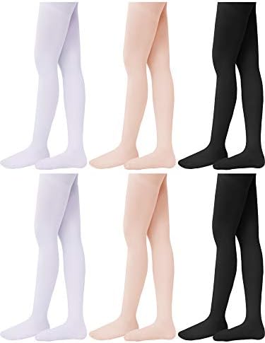 6 Pairs Girls Dance Tights Ballet Dance Tight Soft Toddler Dance Tights for Toddler Girls Favor (Color Set 1, XL)