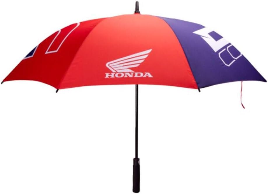 D’cor Visuals Racing Umbrella – Blue, Red, White Design, Large Outdoor Umbrella for Sun & Rain, Compatible with Honda Racing Fans and Motorsport Events