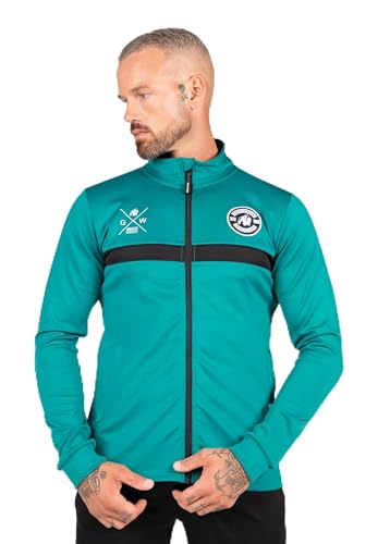 Gorilla Wear Vernon Track Jacket stilvolles Trainingsoutfit ehnbare Beschaffenheit Fitness Gym Fußball (DE/NL/SE/PL, Alphanumerisch, XXL, Regular, Regular, Blaugrün)