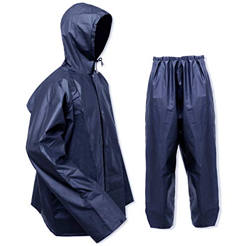 Rain Suit Ultra-Lite Unisex Outdoor Waterproof Rain Coat for Men Women Rain Gear Workwear (Jacket & Pants )(X-Large)