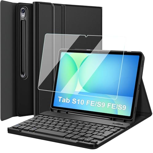 Wineecy Italiano Tastiera Custodia per Samsung Galaxy Tab S10 FE/ S9 FE 5G 10.9 Pollice/Tab S9 11 Pollice, 9H Pellicola Protettiva, Slim Cover con Wireless Bluetooth Tastiera