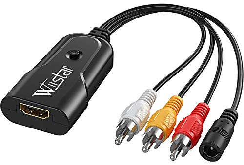 HDMI to RCA Converter Cable 1080P HDMI to AV 3RCA CVBs Composite Video Audio Converter Supports TV Stick, Roku, Chromecast,PC, Laptop, Xbox, HDTV, DVD