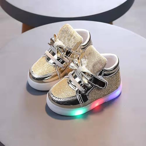 Betadog Girls Glitter Sneakers Lightweight Kids Tennis Shoes Kids Athletic Shoes Youth Girls Slip-On Athletic Sneakers (Gold-3, 7.5)2