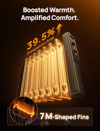 Image of DREO Radiator Heater, Quiet Electric Space Heater for Indoor Use Large Room | Dual Knobs, Energy Saving, 8 Safety Protection, 1500W Quiet Oil Filled Radiator for Bedroom, Adjustable Thermostat, Grey