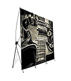 Con 3 soportes X - banners Photocall Flexible Bodas 100% Personalizado Guitarra Electrica Talla XXL con Soporte X 250x180  Expositor publicitario Fabricado en Lona Impresa a Todo Color 1 Cara con ollados 