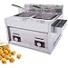 Frytownica, komercyjna frytownica gazowa, 20-litrowy górny kosz Frytownica ze stali nierdzewnej Restauracja Domowe frytki z korytem przyprawowym