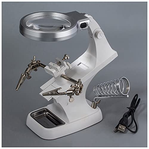 Microscope 3X 4.5X 10 LED Table Lamp, 360C Microscope Stand Tools