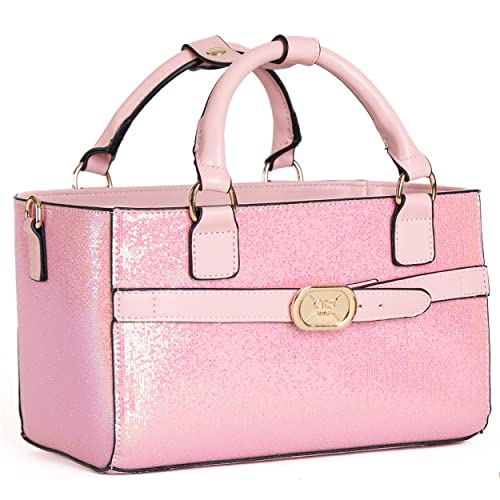 CRS Cross Rink Side Tote. Ice Skating Accessory Bag for Figure Skating, Roller and Inline Skaters, Ballet, Dance and Cheer. Organizes Guards, Water Bottle, Tissues, Phone. (Shimmer Pink Tote)