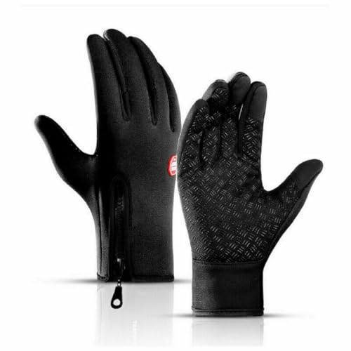 HYX Guantes cálidos de invierno para hombre, resistentes al agua, guantes de ciclismo, antideslizantes, guantes de trabajo para pantalla táctil, guantes térmicos para correr, ciclismo, caminar, montar