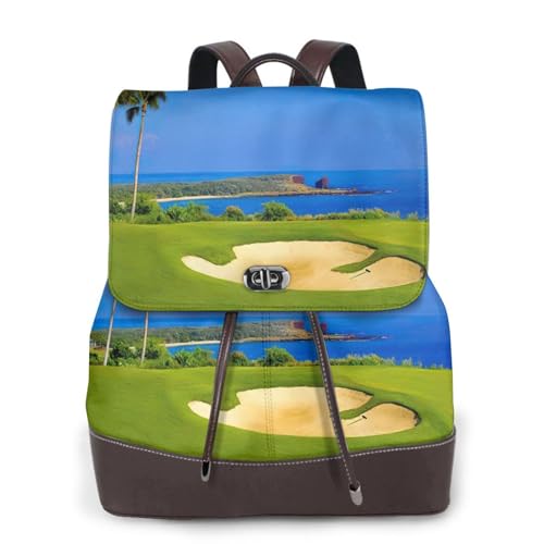 Sac à dos pour le travail femme EdWal en cuir imprimé golf finissant les douleurs d'épaule