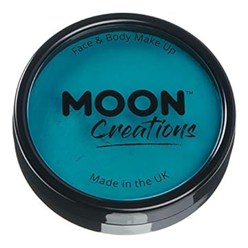 Pro Face & Body Paint Cake Pots by Moon Creations - Teal - Professional Water Based Face Paint Makeup for Adults, Kids