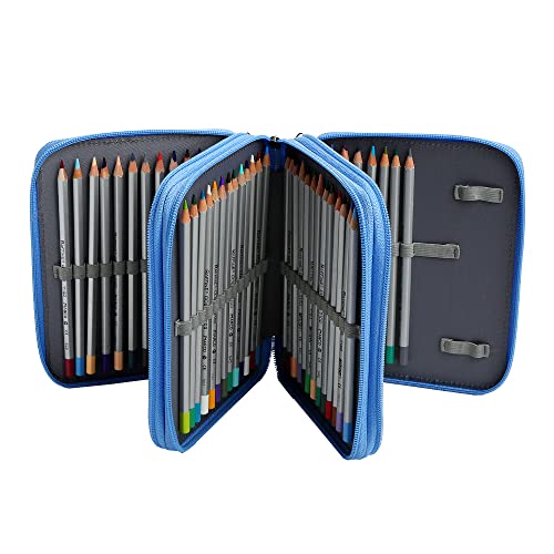 Image of Portable Colored 72 Slots Pencil case Organizer with Printing Pattern for Watercolor Pens, Pencil Case Organizer for Artist