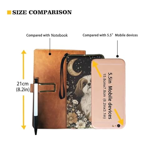 Womens Cute Wristlet Wallet Shih Tzu Dog Moon Print Soft Leather Zipper Long Purse RFID Blocking Card Holder Clutch Organizer4