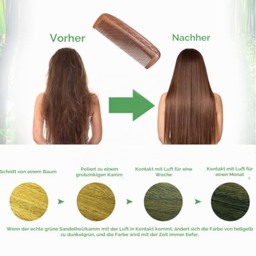Foto von Hölzerner Haarkamm - Zweiseitiger Schnitzender Mahagoni-Kamm Mit Massage-Funktion 17.5cm / 6.9''