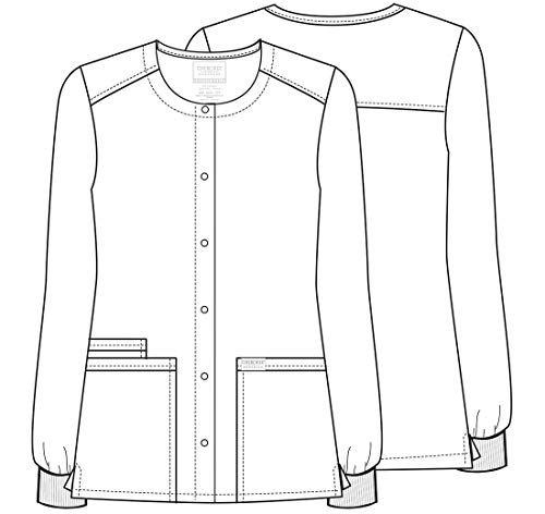 Snap Front Scrub Jackets For Women, Workwear Professionals Soft Stretch Ww340, S, Black #TOP6